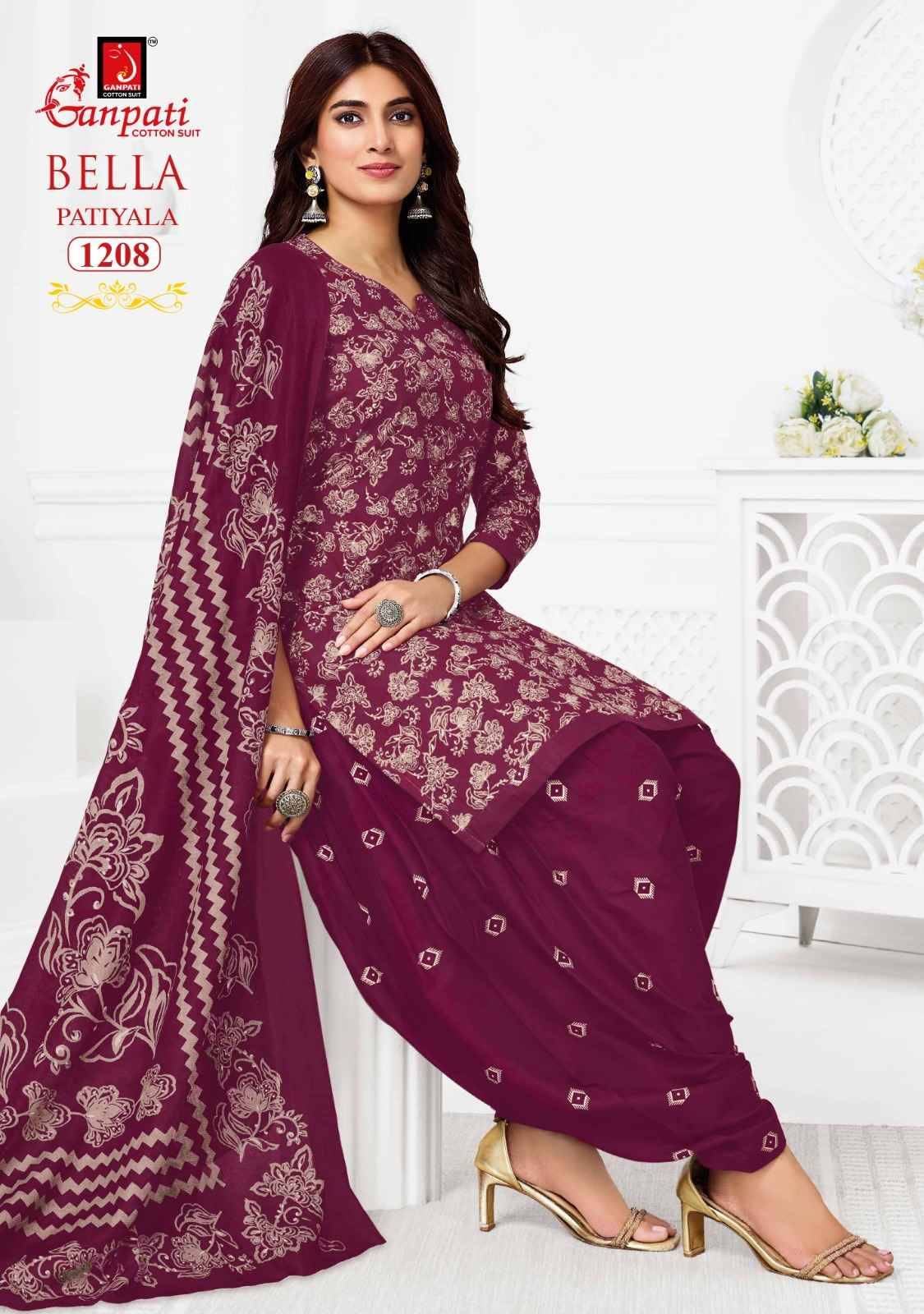 Ganpati Bella Vol 12 Cotton Salwar Suit _ Surat Wholesalers 12 Pcs Catalog 