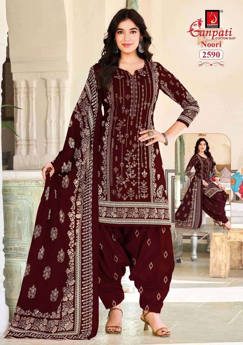 Ganpati Noori Patiyala Vol 14 Pure Cotton Dress Material 15 Pcs Catalog