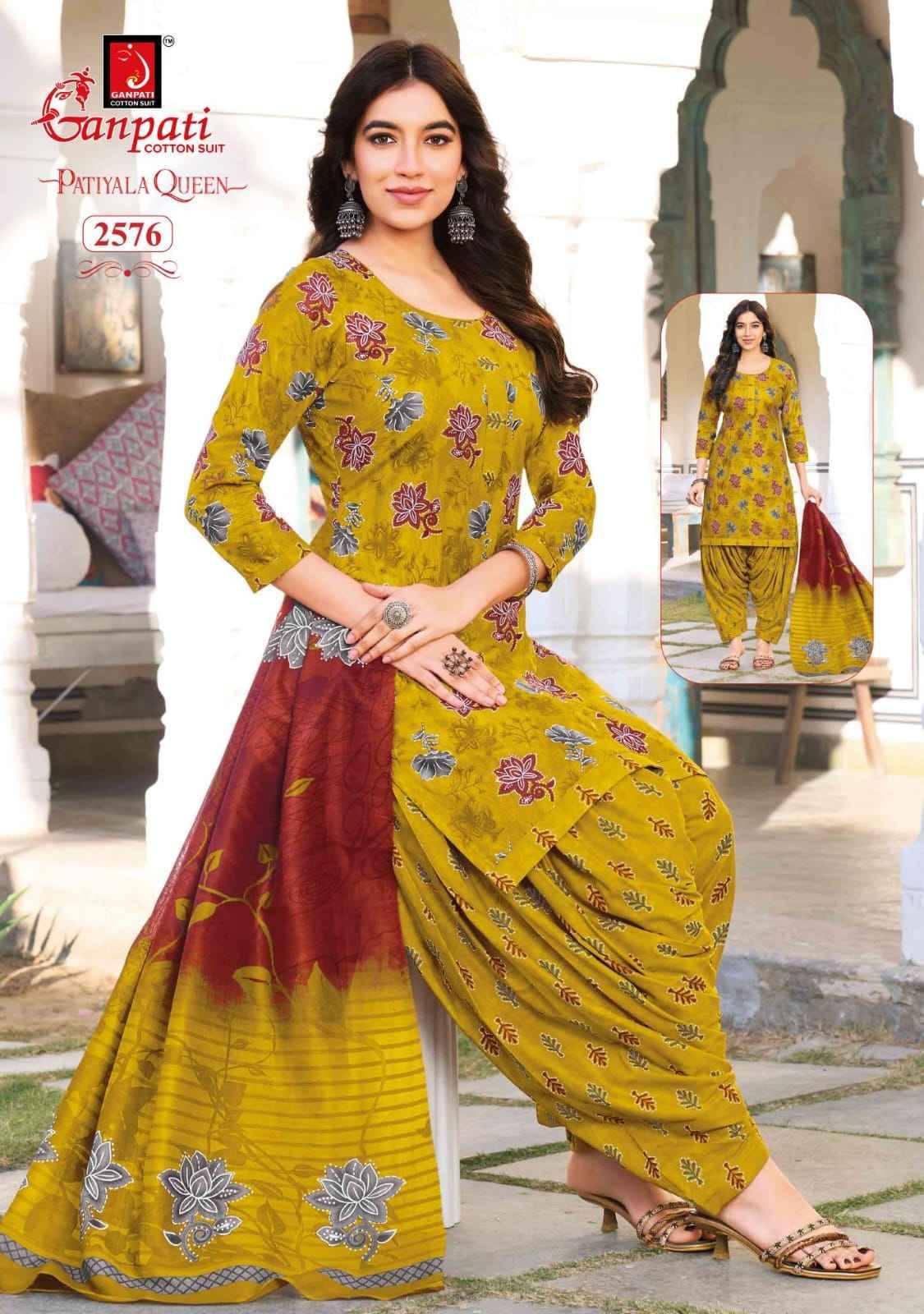 Ganpati Patiyala Queen Vol 14 Cotton Dress Material 15 pcs Catalog