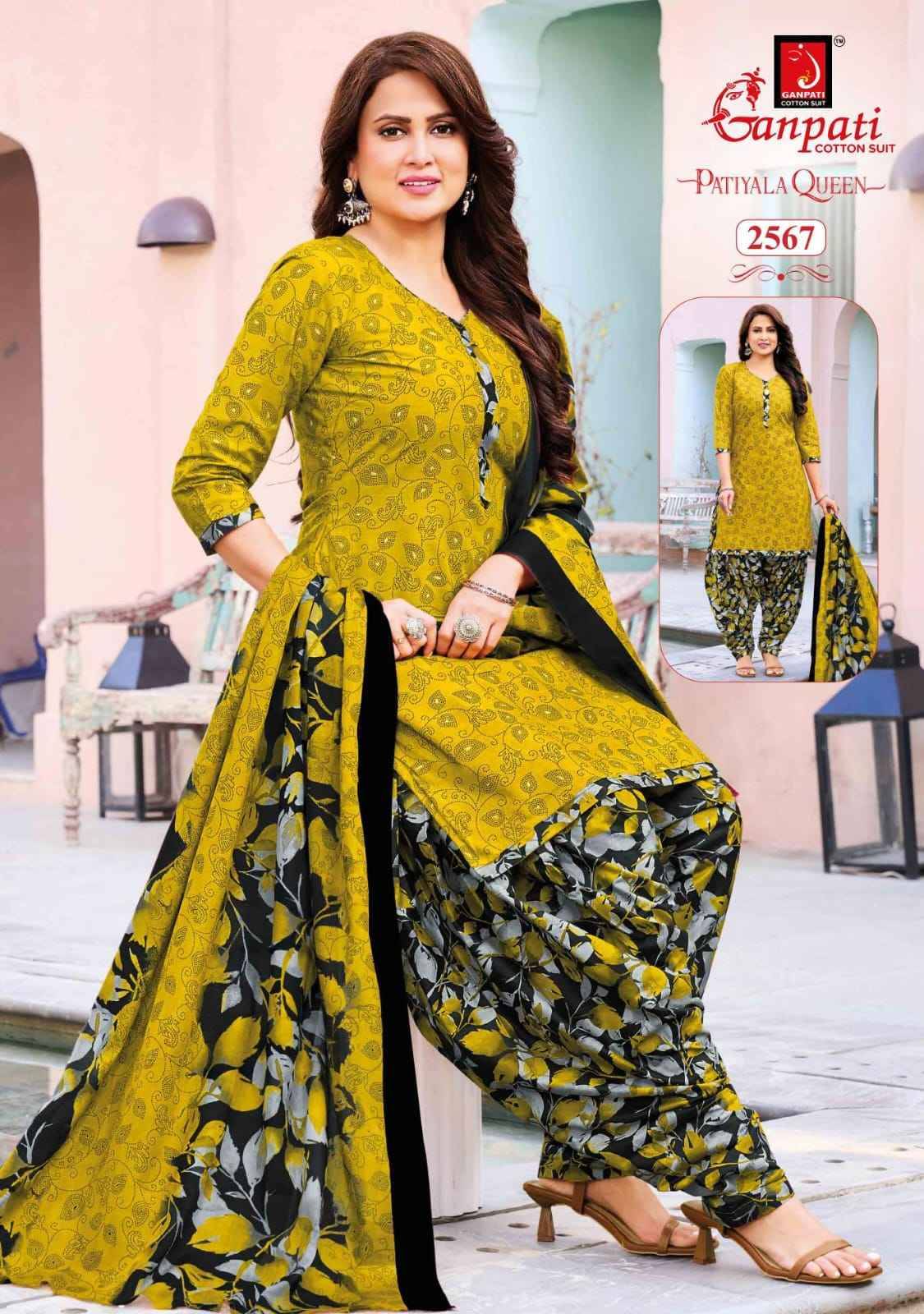 Ganpati Patiyala Queen Vol 14 Cotton Dress Material 15 pcs Catalog
