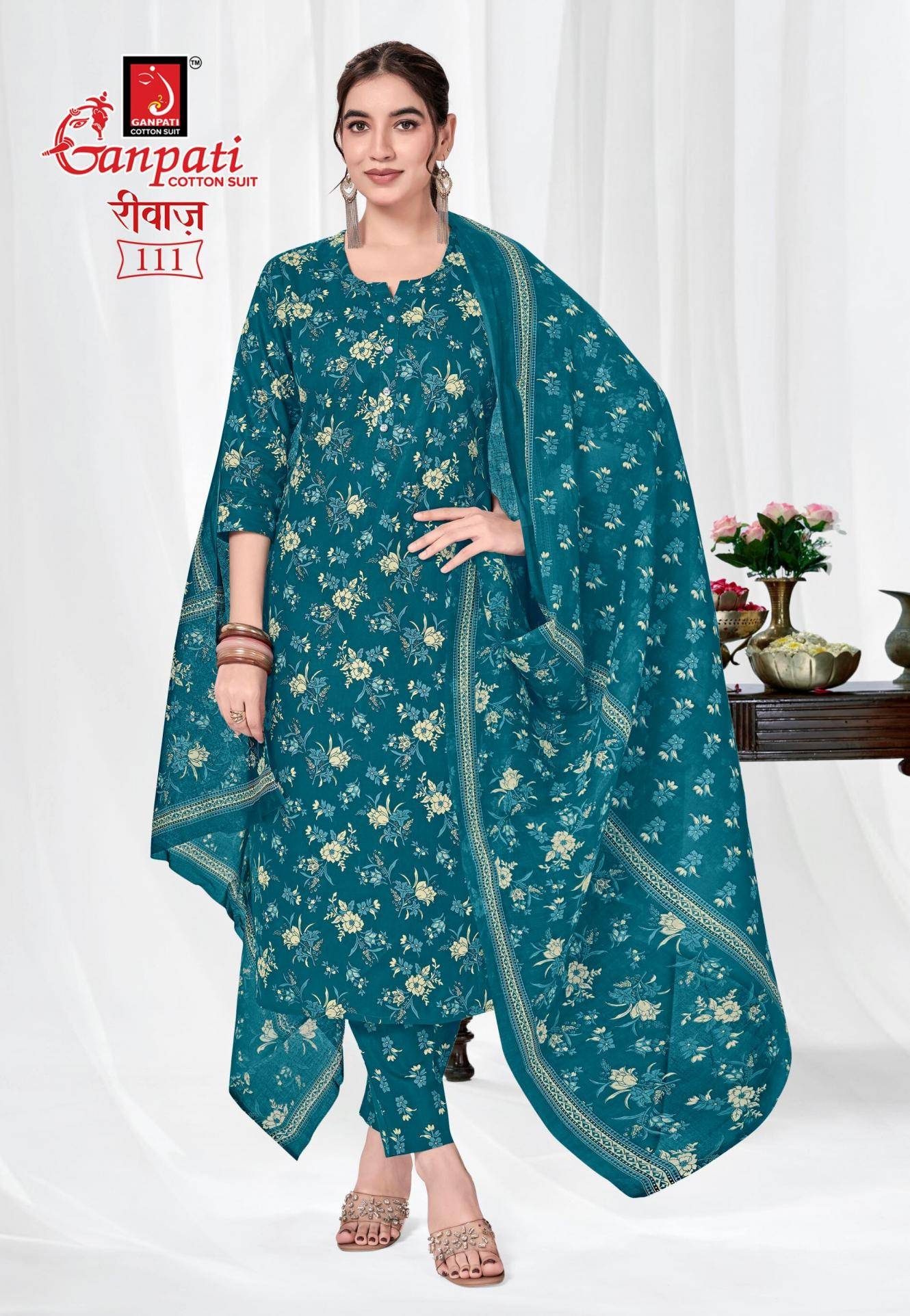 Ganpati riwaz Vol 2 Pure Cotton Dress Material 12 Pcs Catalog