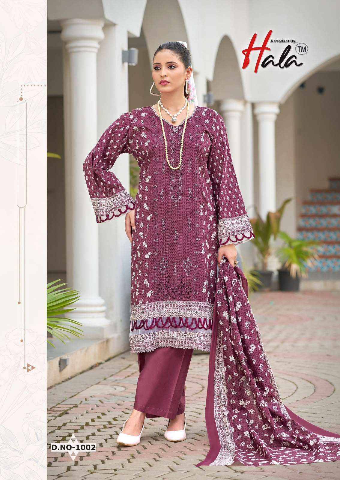 Hala Embroidered Lawn Cotton Pakistani Suits 8 pcs Catalog