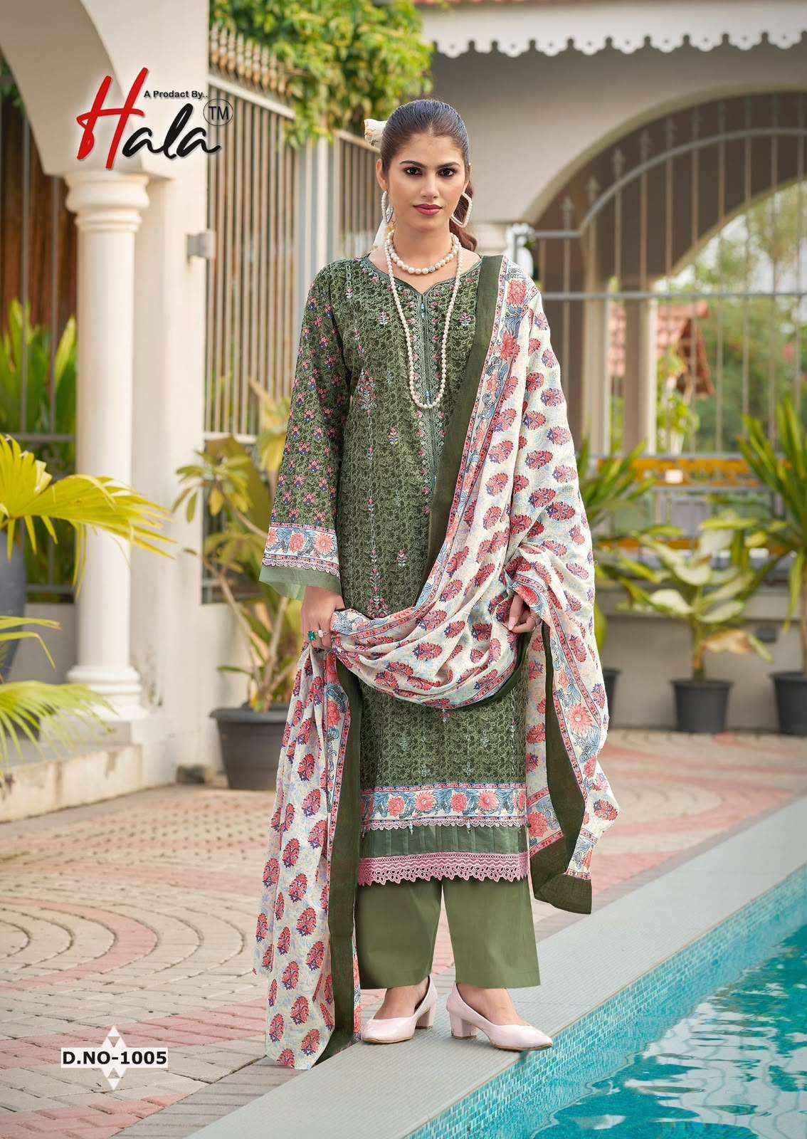 Hala Embroidered Lawn Cotton Pakistani Suits 8 pcs Catalog