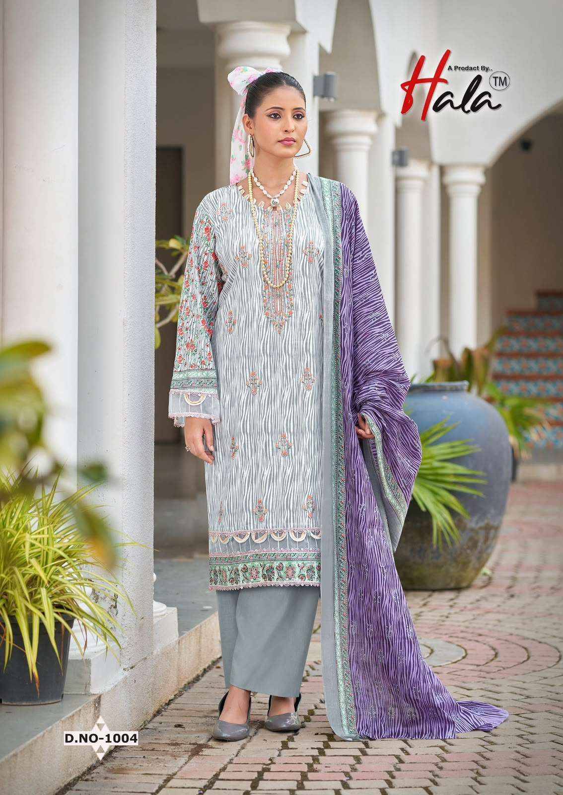 Hala Embroidered Lawn Cotton Pakistani Suits 8 pcs Catalog