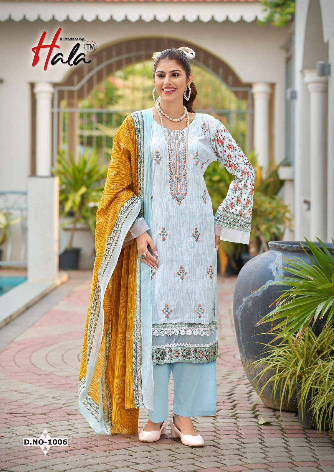 Hala Embroidered Lawn Cotton Pakistani Suits 8 pcs Catalog
