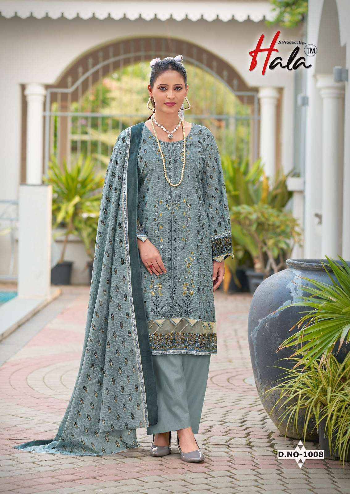 Hala Embroidered Lawn Cotton Pakistani Suits 8 pcs Catalog