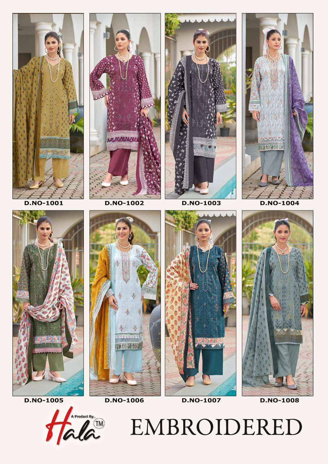 Hala Embroidered Lawn Cotton Pakistani Suits 8 pcs Catalog
