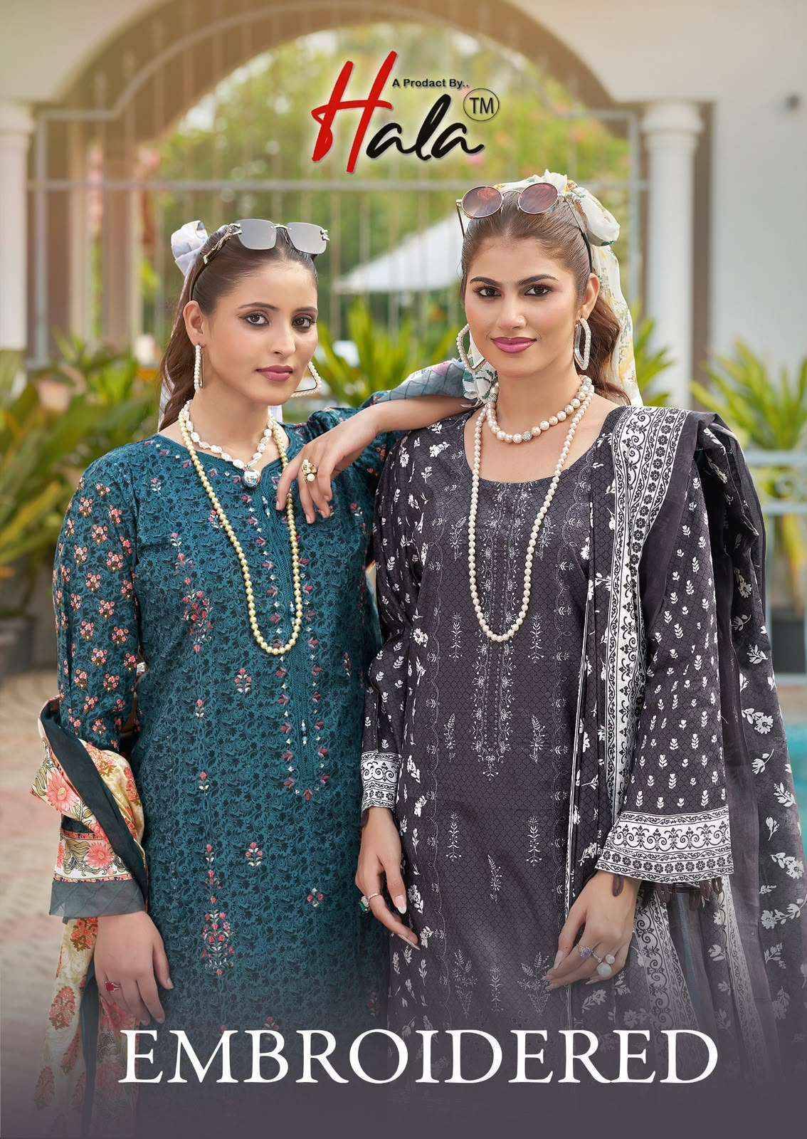 Hala Embroidered Lawn Cotton Pakistani Suits 8 pcs Catalog