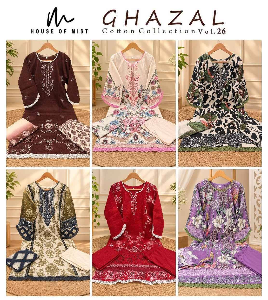 House Of Mist Ghazal Cotton Collection Vol 26 Readymade Cotton Suits 6 pcs Catalog