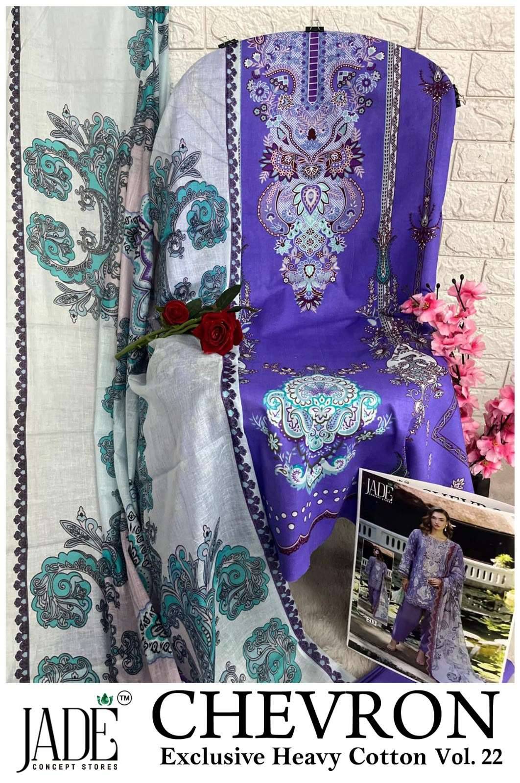 Jade Chevron Vol 22 Pure Cotton Pakistani Dress Material 6 Pcs Catalog