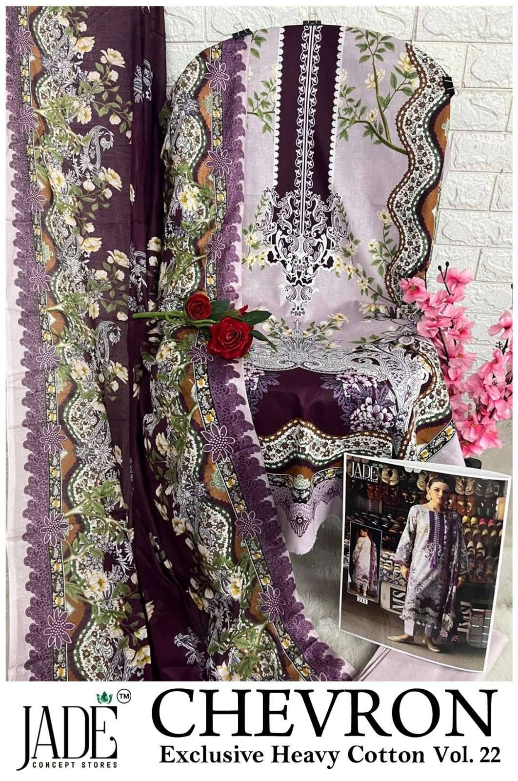 Jade Chevron Vol 22 Pure Cotton Pakistani Dress Material 6 Pcs Catalog