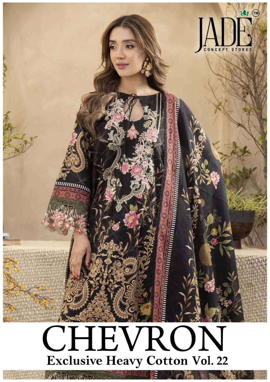 Jade Chevron Vol 22 Pure Cotton Pakistani Dress Material 6 Pcs Catalog