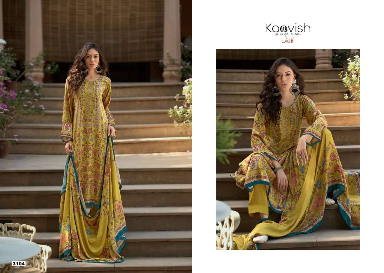 Kaavish Rosewood Pashmina Dress Materal With Price 4 Pcs Catalog