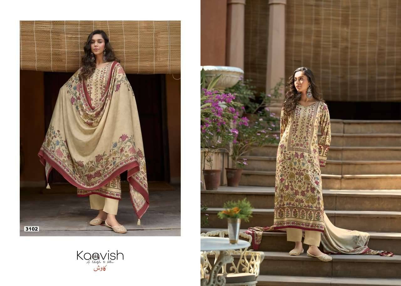 Kaavish Rosewood Pashmina Dress Materal With Price 4 Pcs Catalog