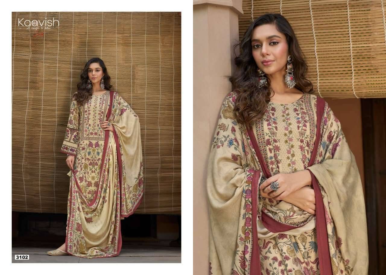 Kaavish Rosewood Pashmina Dress Materal With Price 4 Pcs Catalog