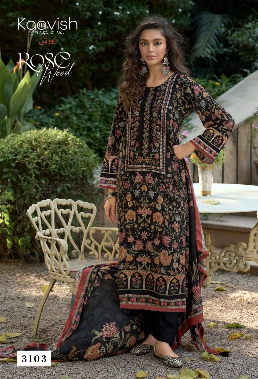 Kaavish Rosewood Pashmina Dress Materal With Price 4 Pcs Catalog