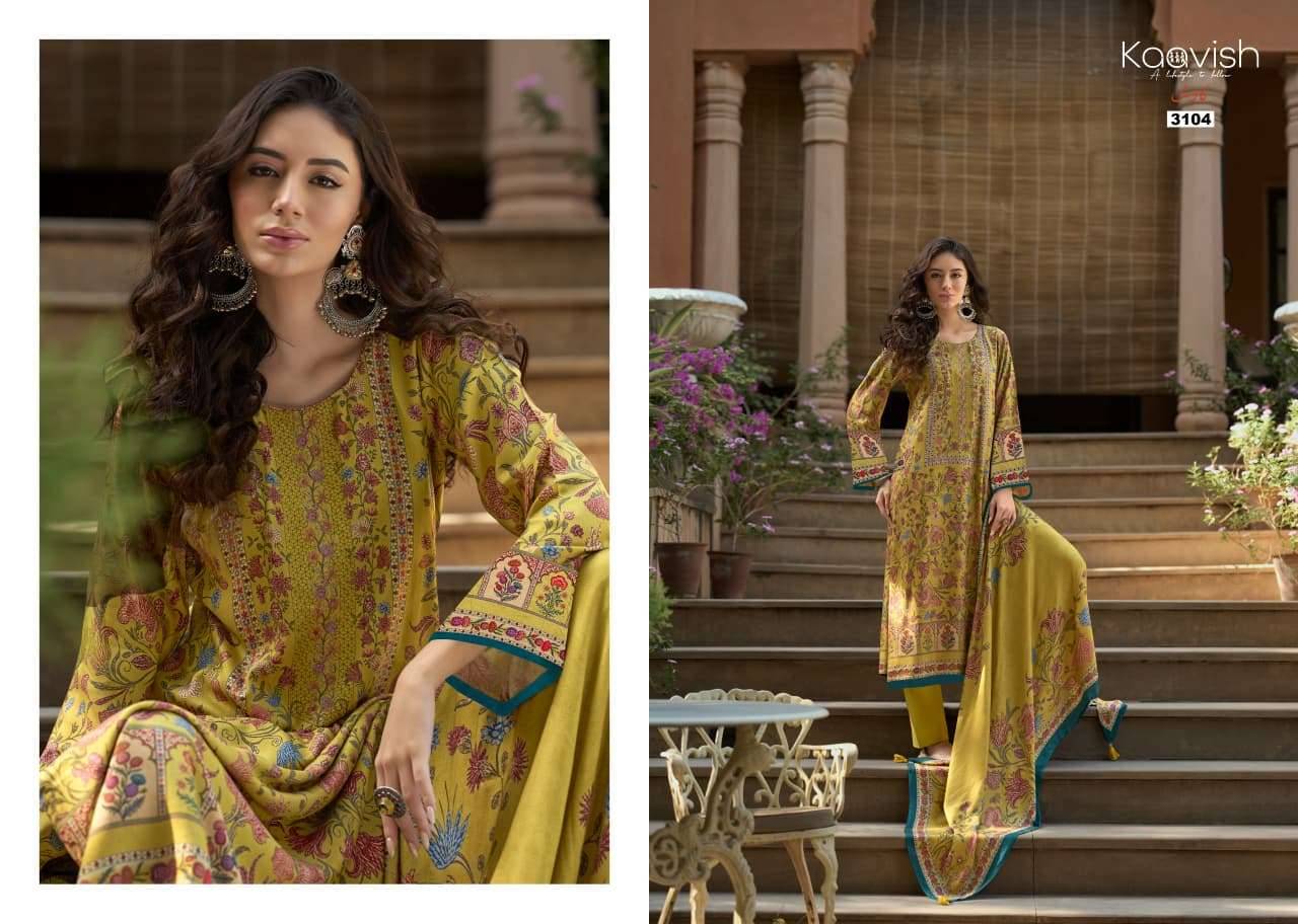 Kaavish Rosewood Pashmina Dress Materal With Price 4 Pcs Catalog
