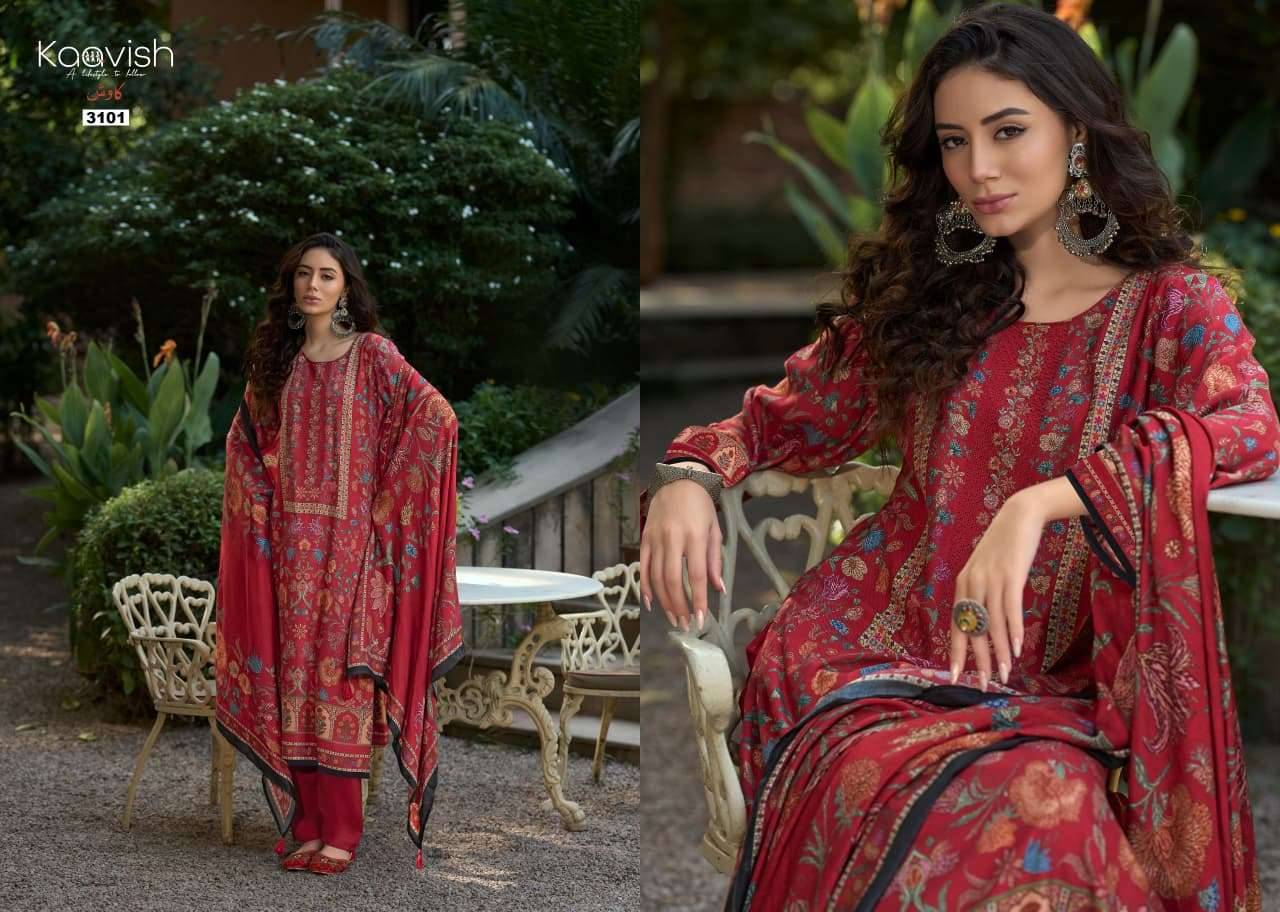 Kaavish Rosewood Pashmina Dress Materal With Price 4 Pcs Catalog