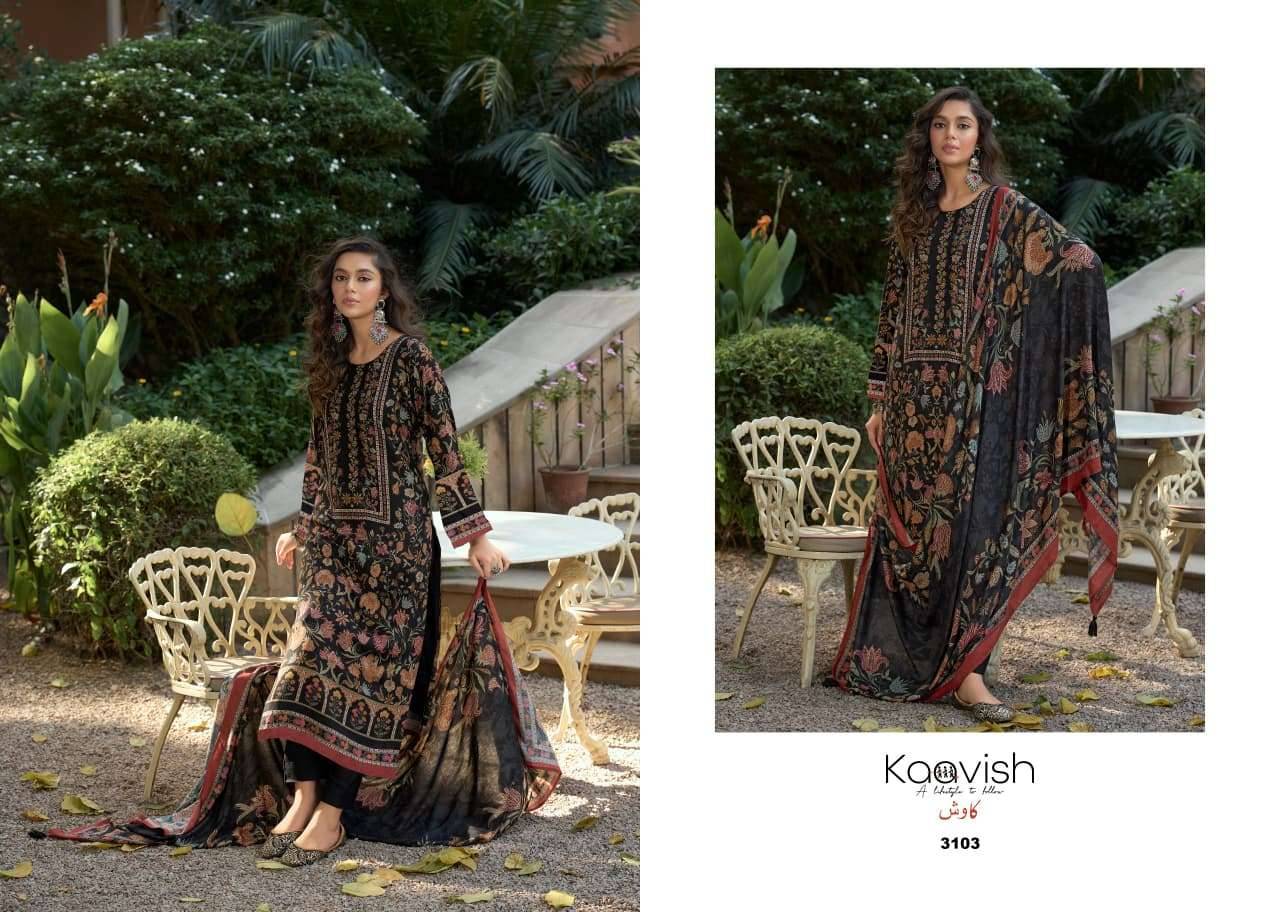 Kaavish Rosewood Pashmina Dress Materal With Price 4 Pcs Catalog