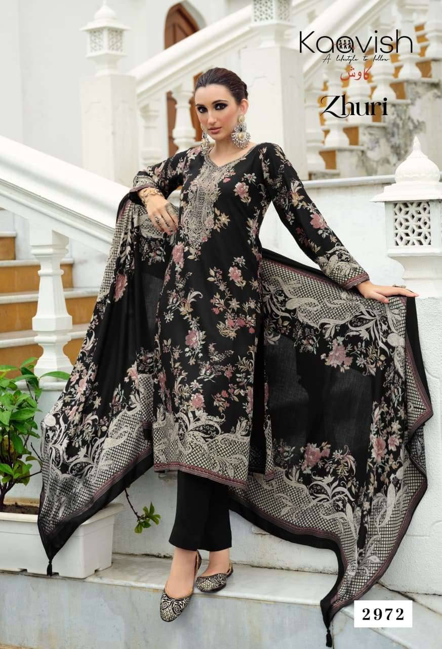 Kaavish Zhuri Winter Wear Ladies Dress Material 4 Pcs Catalog