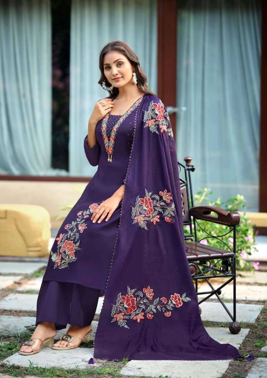 Karissa Ajmera Premium Designs Kurti Bottom Dupatta Set _ Surat Wholesale Market 4 Pcs Catalog 