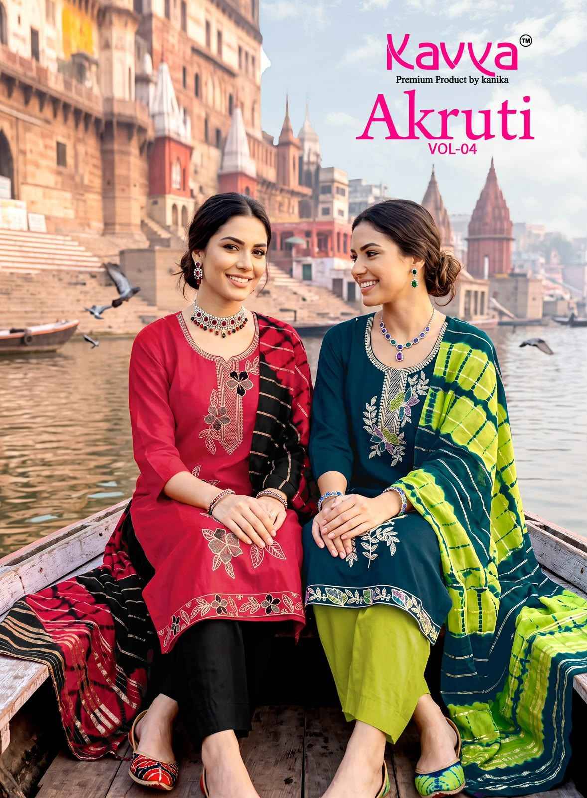 Kavya Akruti Vol 4 Roman Silk Kurti Wholesale Price 10 pcs Catalog