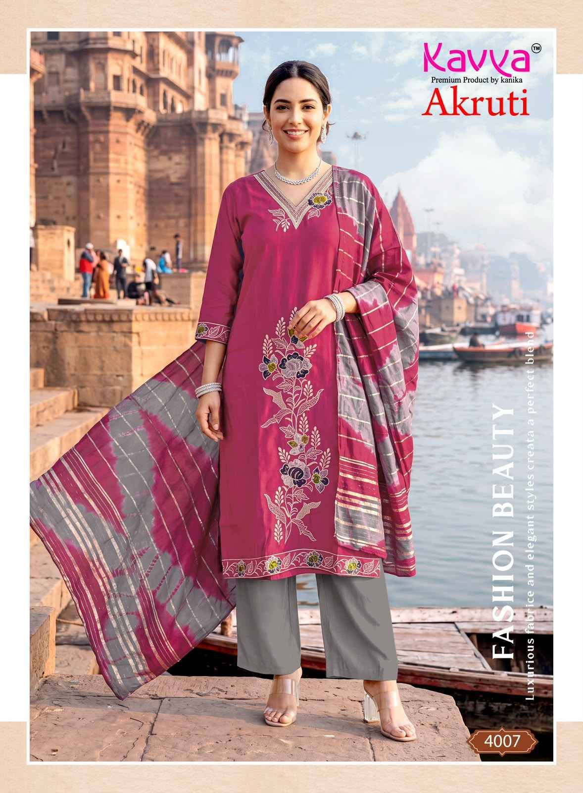 Kavya Akruti Vol 4 Roman Silk Kurti Wholesale Price 10 pcs Catalog