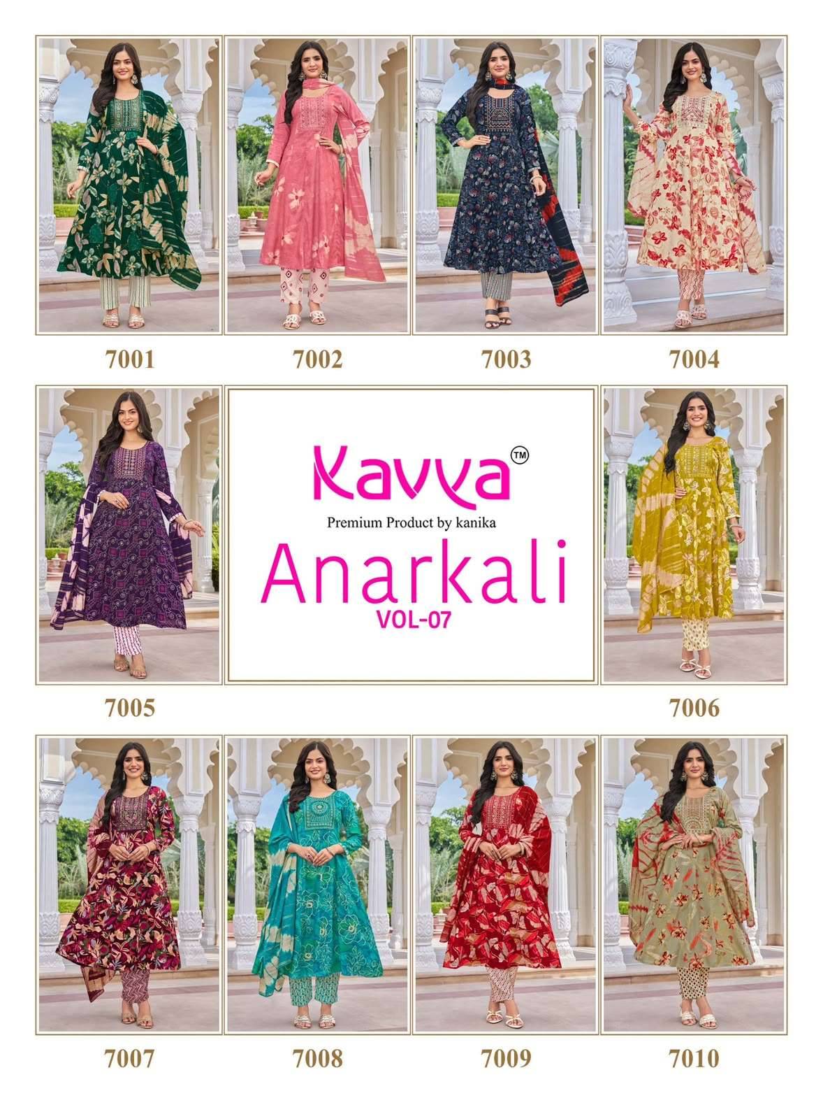 Kavya Anarkali Vol 7 Anarkali Readymade Suits 10 Pcs Catalog