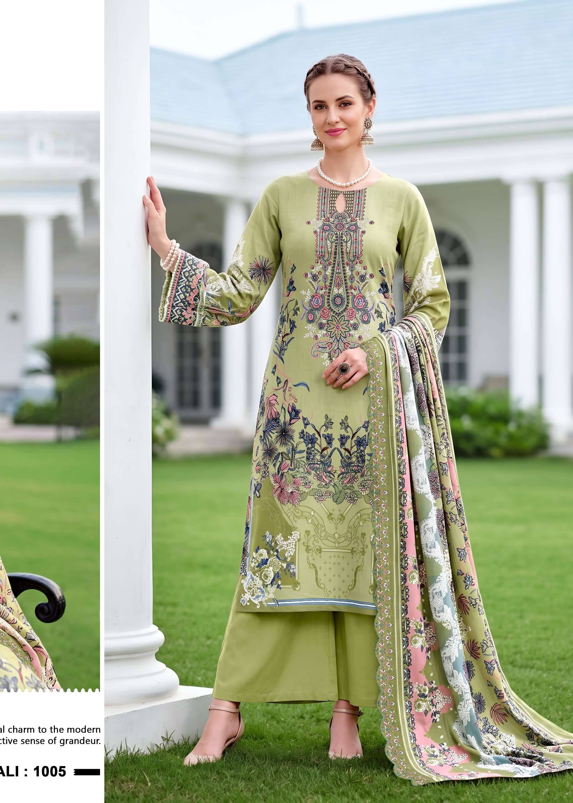 KAVYA KALA COUTURE ANARKALI VOL 29 LAWN COTTON DIGITAL PRINT WITH FANCY EMBROIDERY WORK SUIT