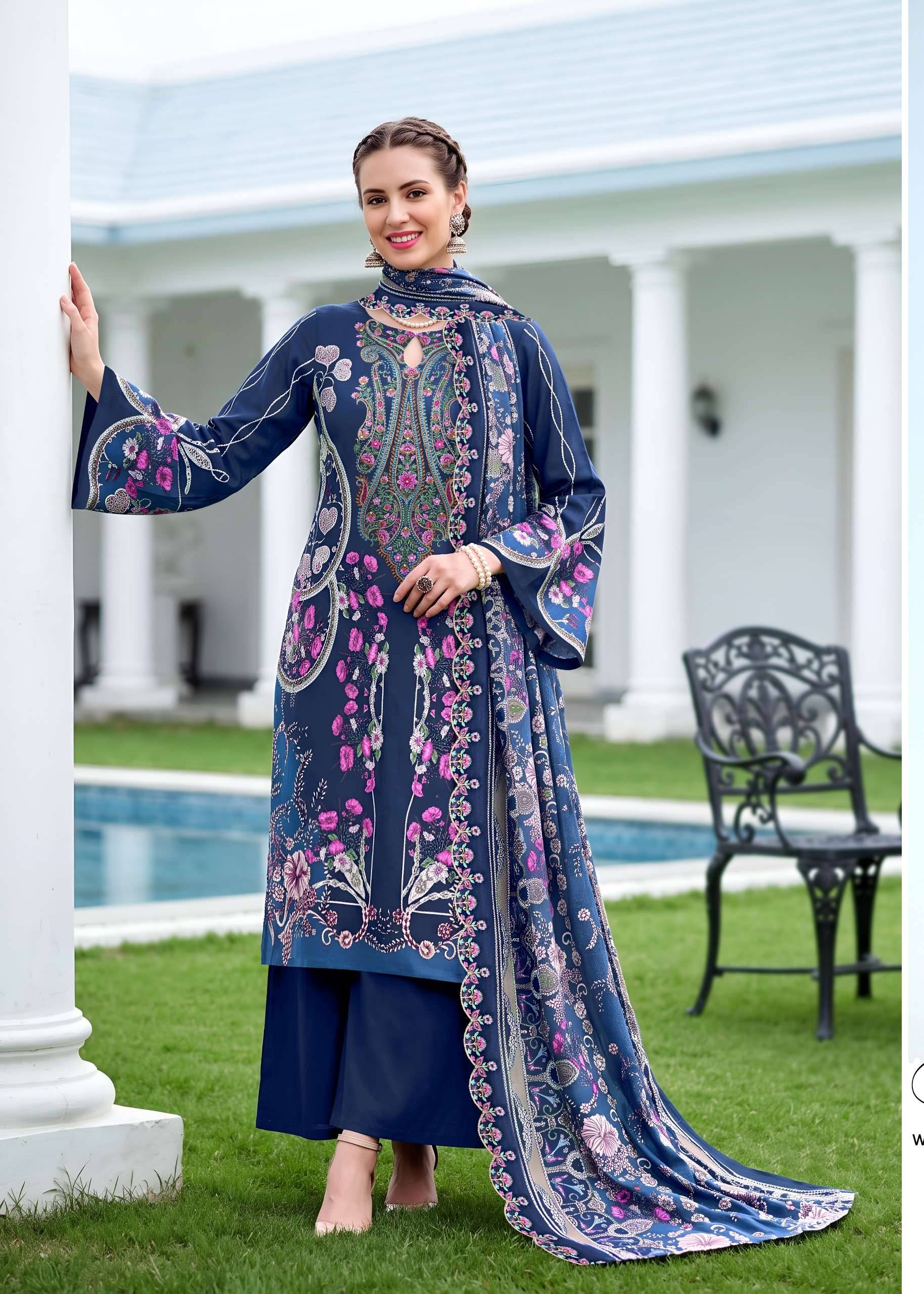 KAVYA KALA COUTURE ANARKALI VOL 29 LAWN COTTON DIGITAL PRINT WITH FANCY EMBROIDERY WORK SUIT