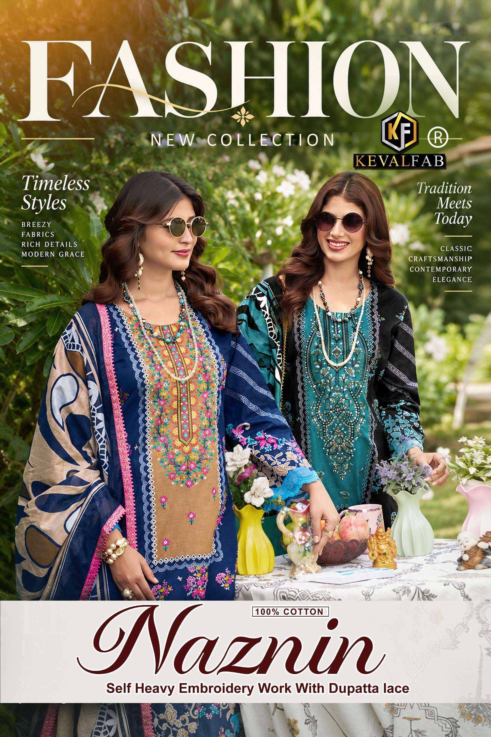 Keval Fab Naznin Cotton Dress Material 6 pcs Catalog | Wholesale Bazaar Surat