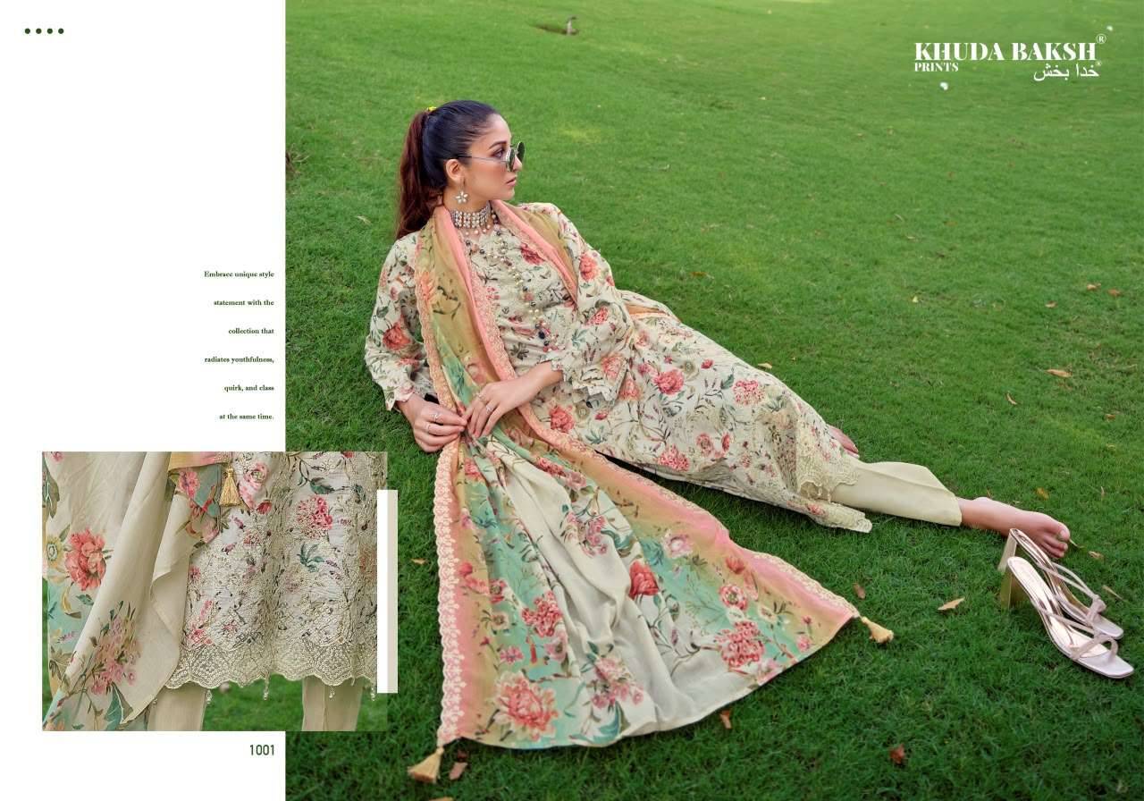 Khuda Baksh Humdum Vol 3 Chikankari Pure Lawn Dress Material 10 Pcs Catalog