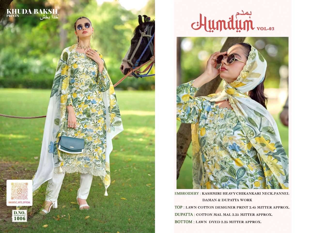 Khuda Baksh Humdum Vol 3 Chikankari Pure Lawn Dress Material 10 Pcs Catalog