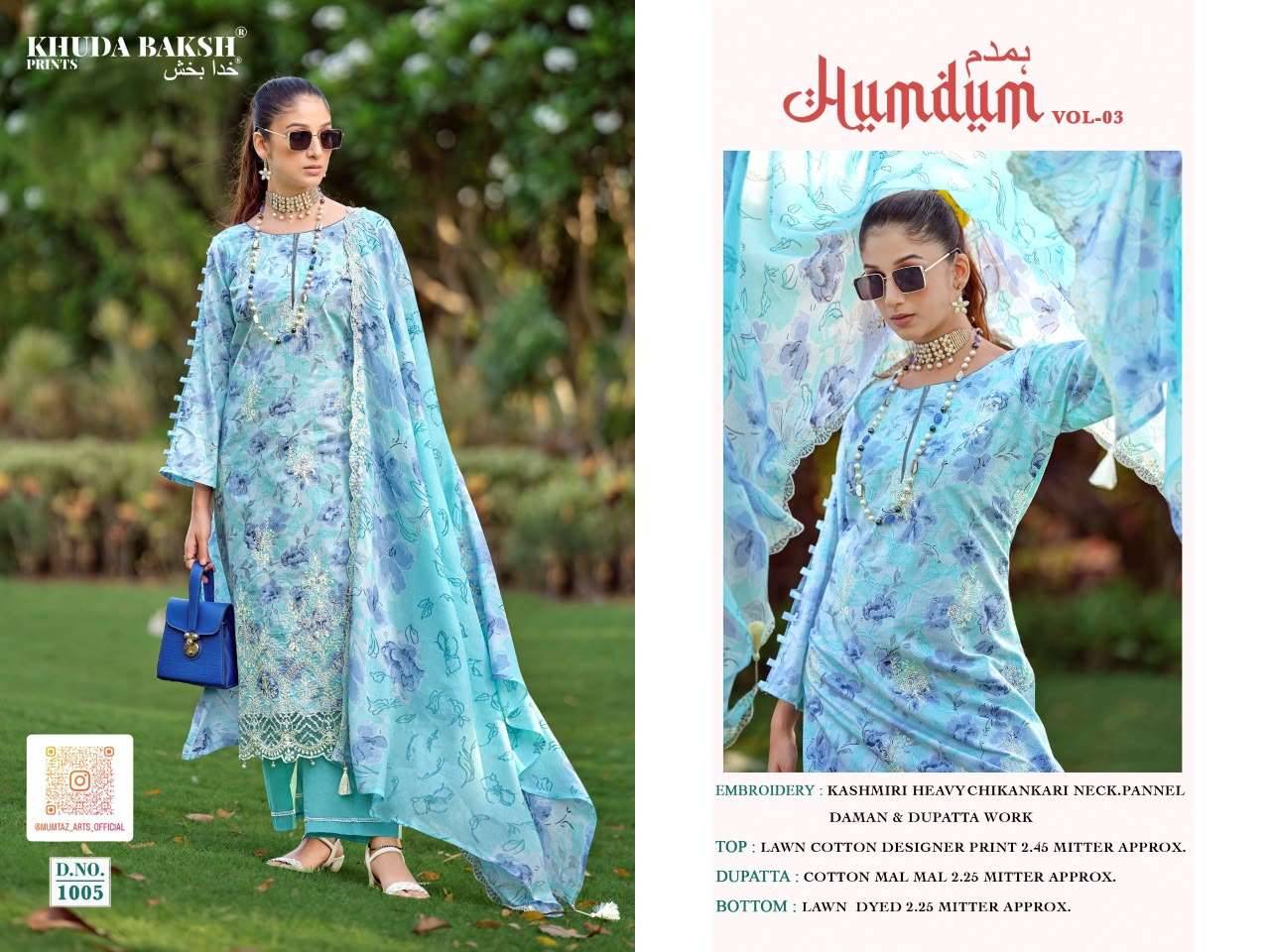 Khuda Baksh Humdum Vol 3 Chikankari Pure Lawn Dress Material 10 Pcs Catalog