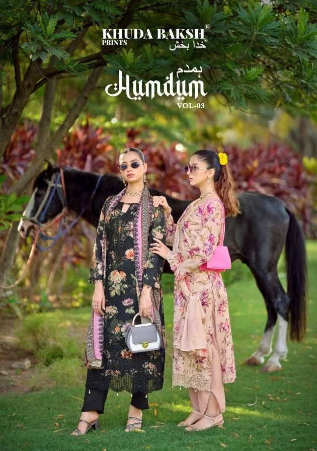 Khuda Baksh Humdum Vol 3 Chikankari Pure Lawn Dress Material 10 Pcs Catalog