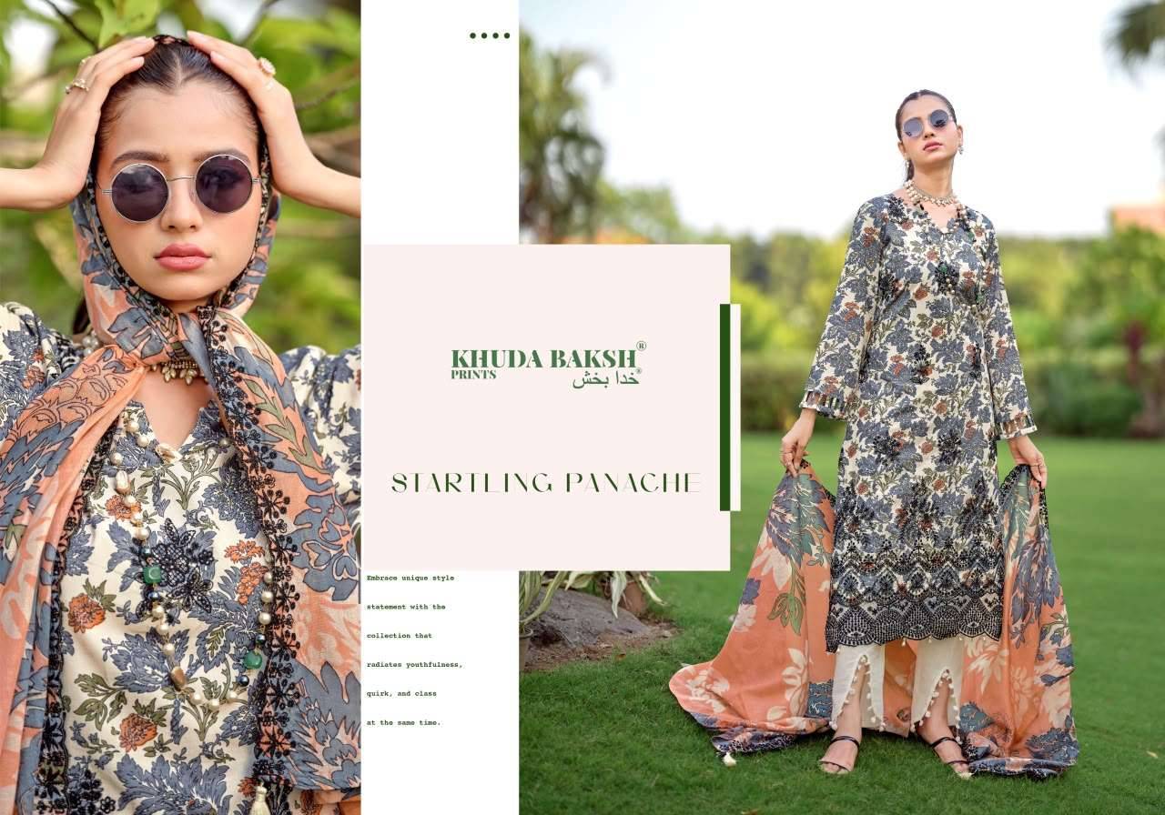 Khuda Baksh Humdum Vol 3 Chikankari Pure Lawn Dress Material 10 Pcs Catalog