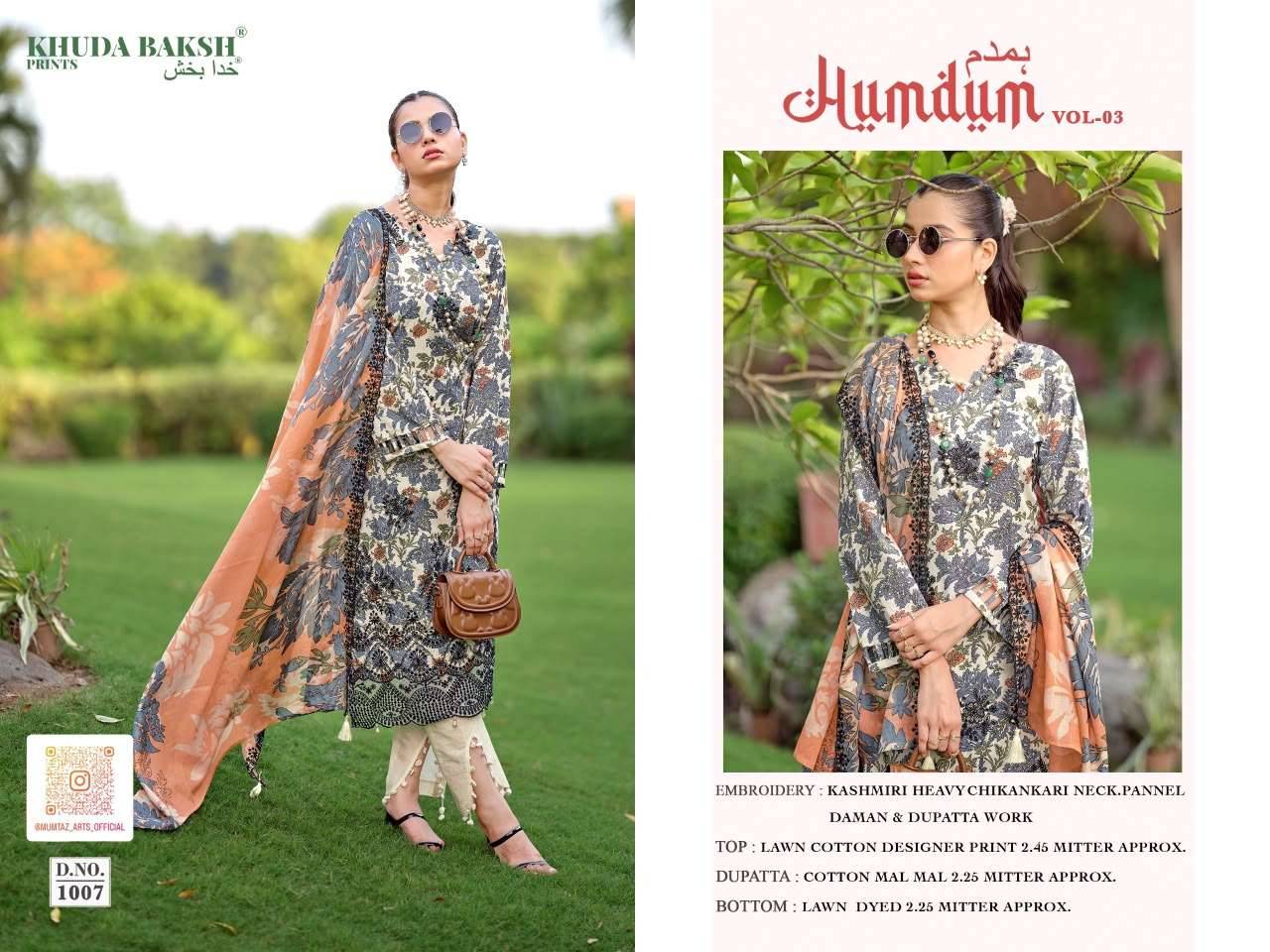 Khuda Baksh Humdum Vol 3 Chikankari Pure Lawn Dress Material 10 Pcs Catalog