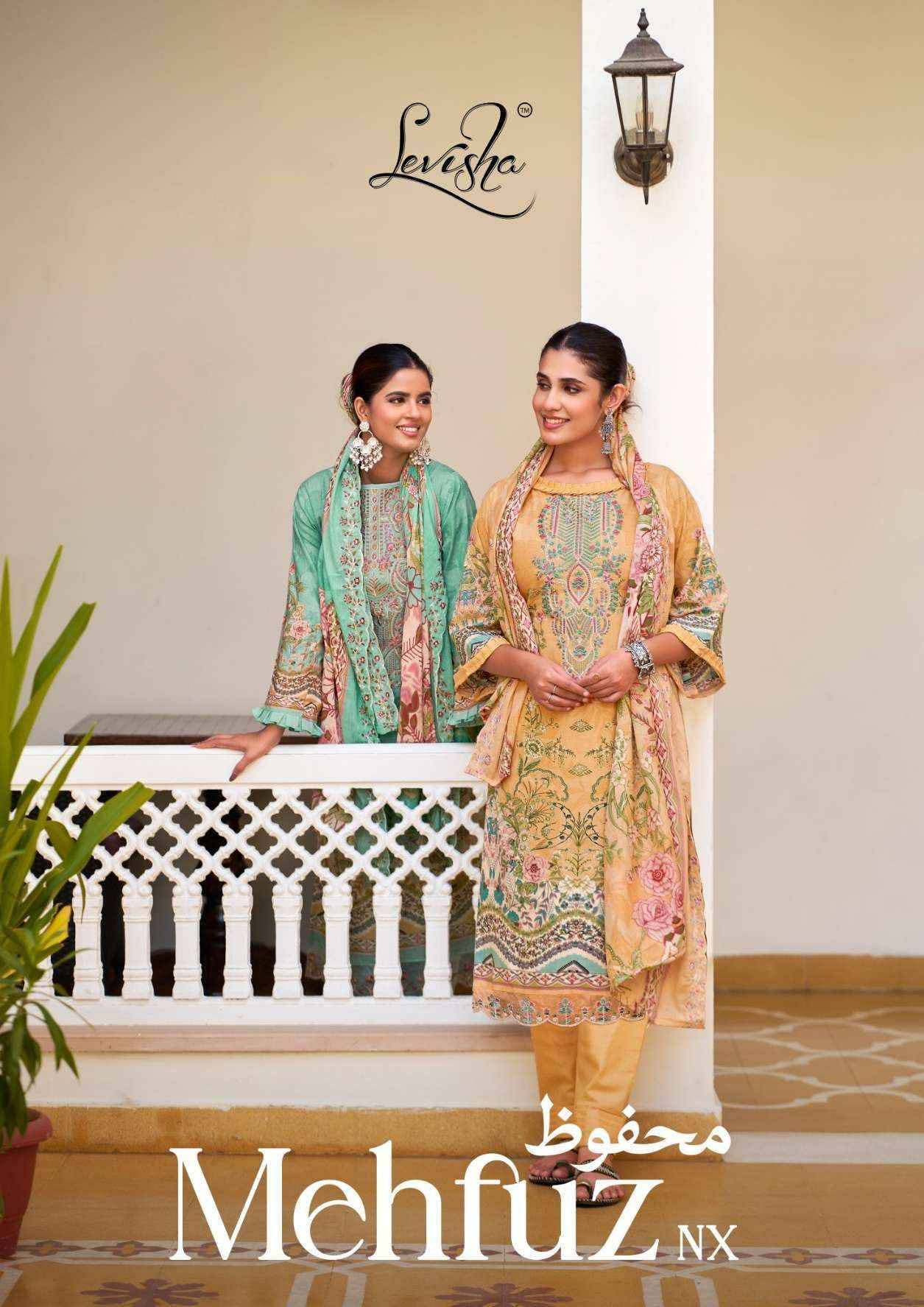 Levisha Mehfuz Nx Lawn Cotton Salwar Kameez _ Surat Wholesalers 8 Pcs Catalog 
