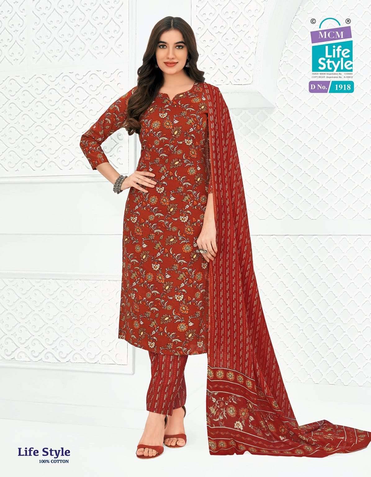 Mcm Life Style Vol 19 Pure Cotton Readymade Suits 12 Pcs Catalog