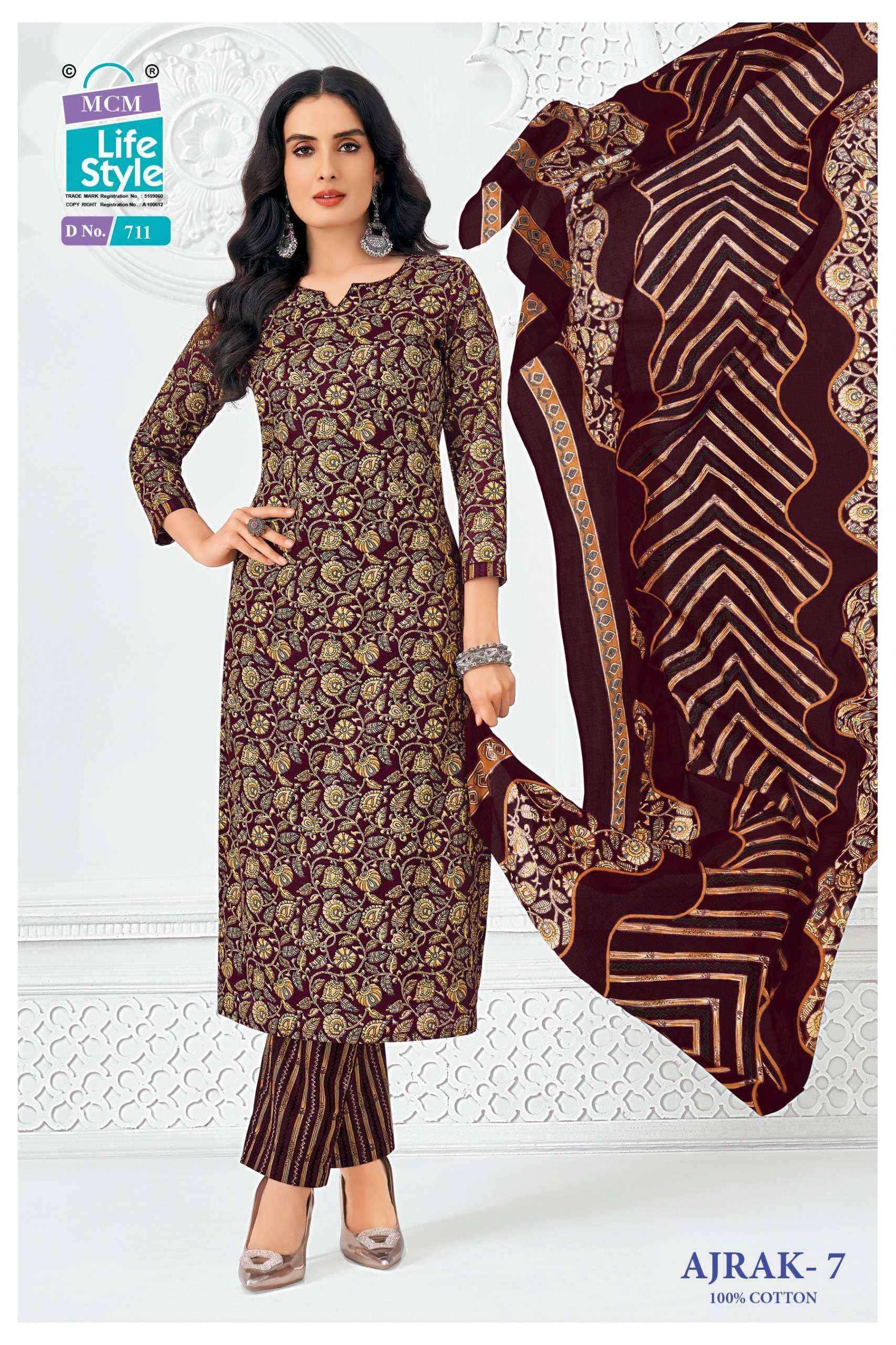 MCM Lifestyle Ajrak Vol 7 Readymade Cotton Suits 10 pcs Catalog | Wholesale Market Surat 