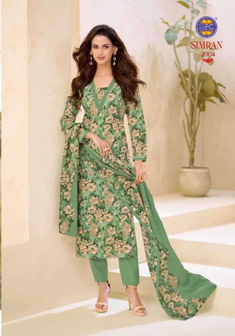 MFC SIMRAN VOL 2 HEAVY PURE COTTON DRESS MATERIAL 12 PCS CATALOG