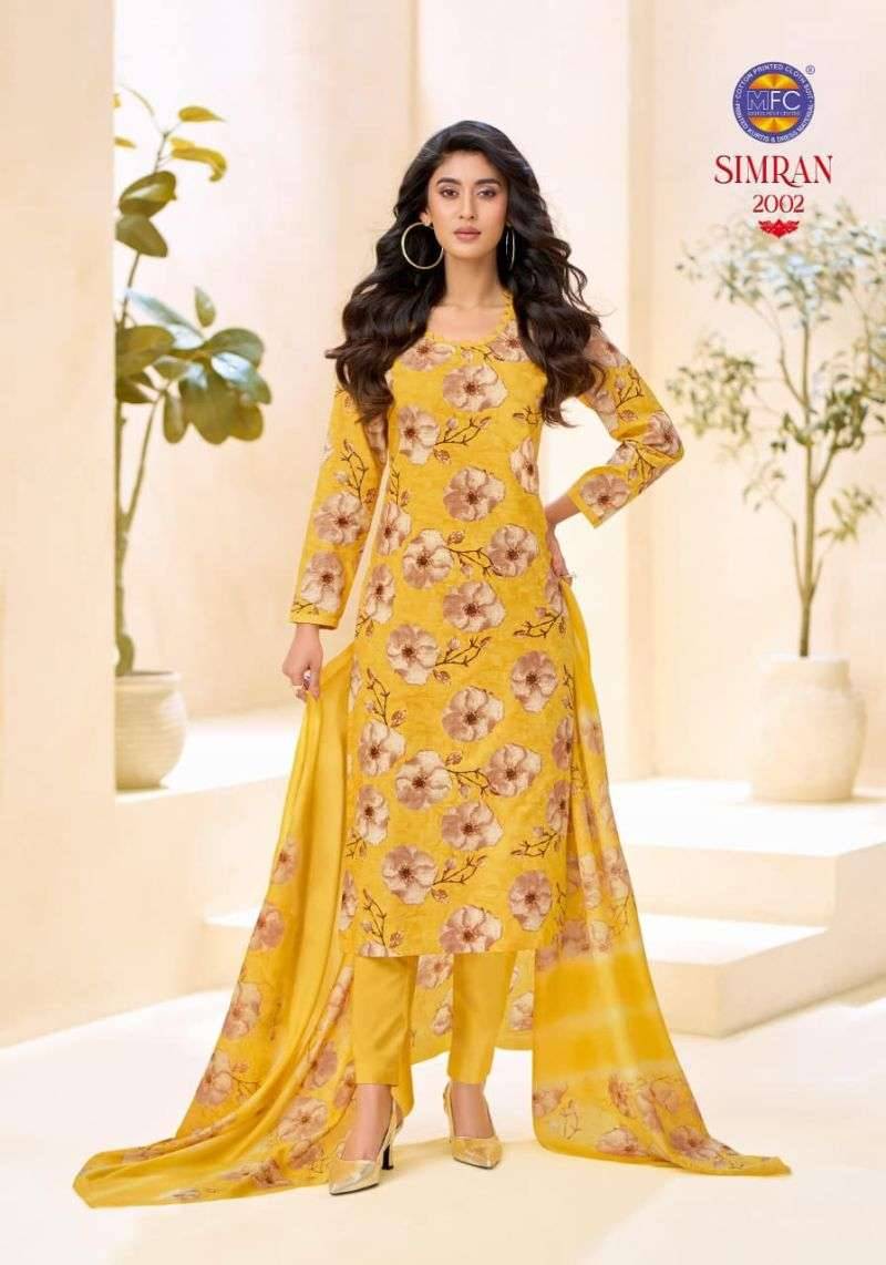 MFC SIMRAN VOL 2 HEAVY PURE COTTON DRESS MATERIAL 12 PCS CATALOG