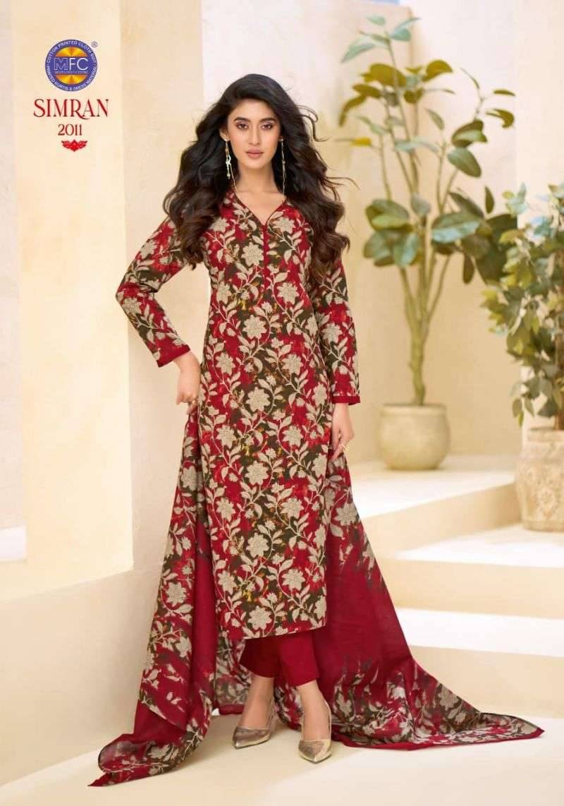MFC SIMRAN VOL 2 HEAVY PURE COTTON DRESS MATERIAL 12 PCS CATALOG
