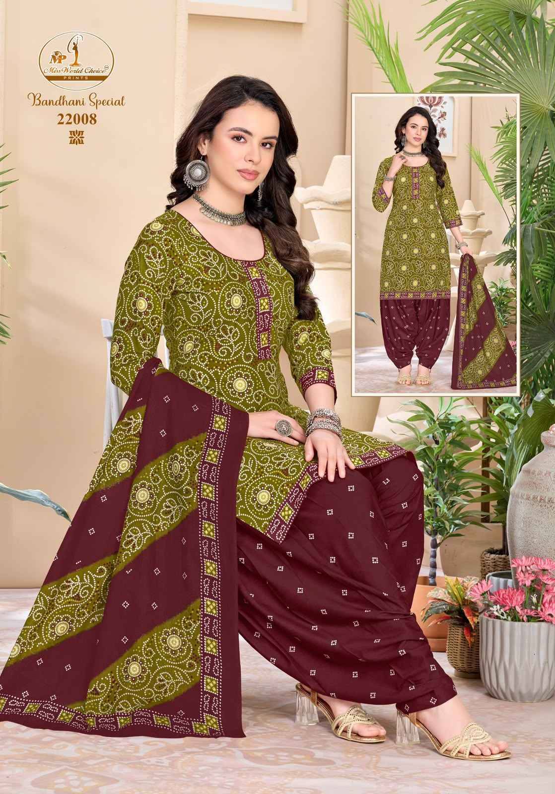 Miss World Choice Bandhni Special Vol 22 Cotton Dress Material 10 pcs Catalog