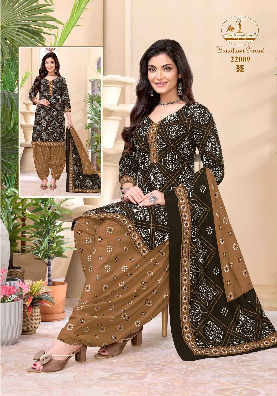 Miss World Choice Bandhni Special Vol 22 Cotton Dress Material 10 pcs Catalog