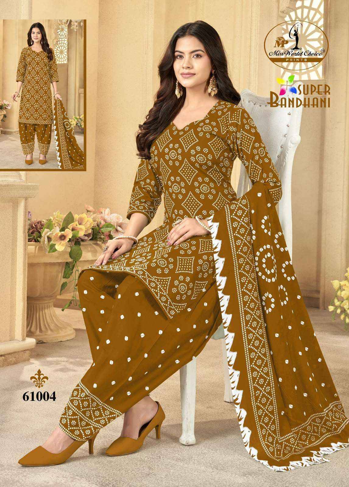 Miss World Choice Super Bandhani Vol 61 Cotton Dress Material 10 pcs Catalog