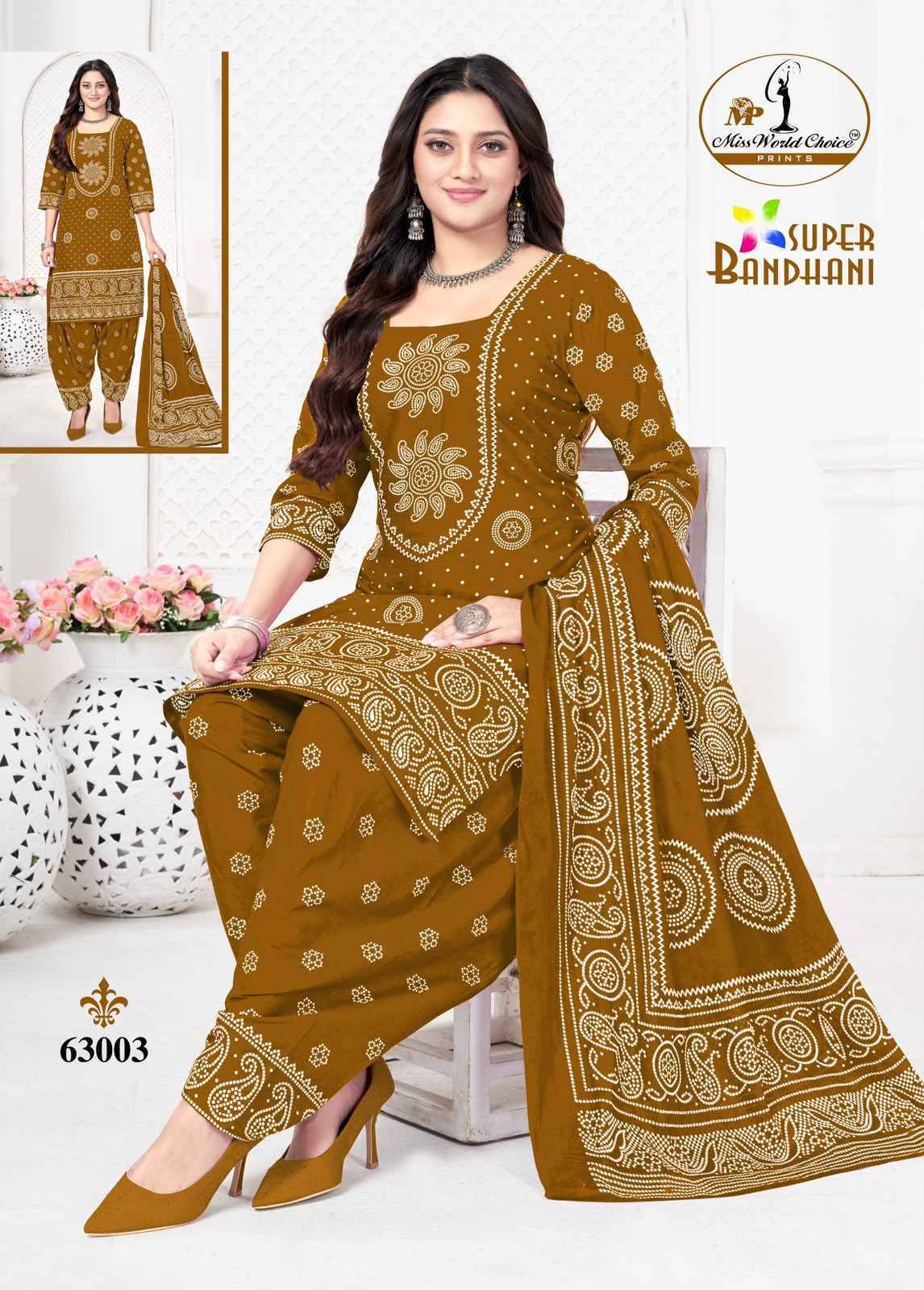 Miss World Choice Super Bandhani Vol 63 Cotton Salwar Suits 10 pcs Catalogue