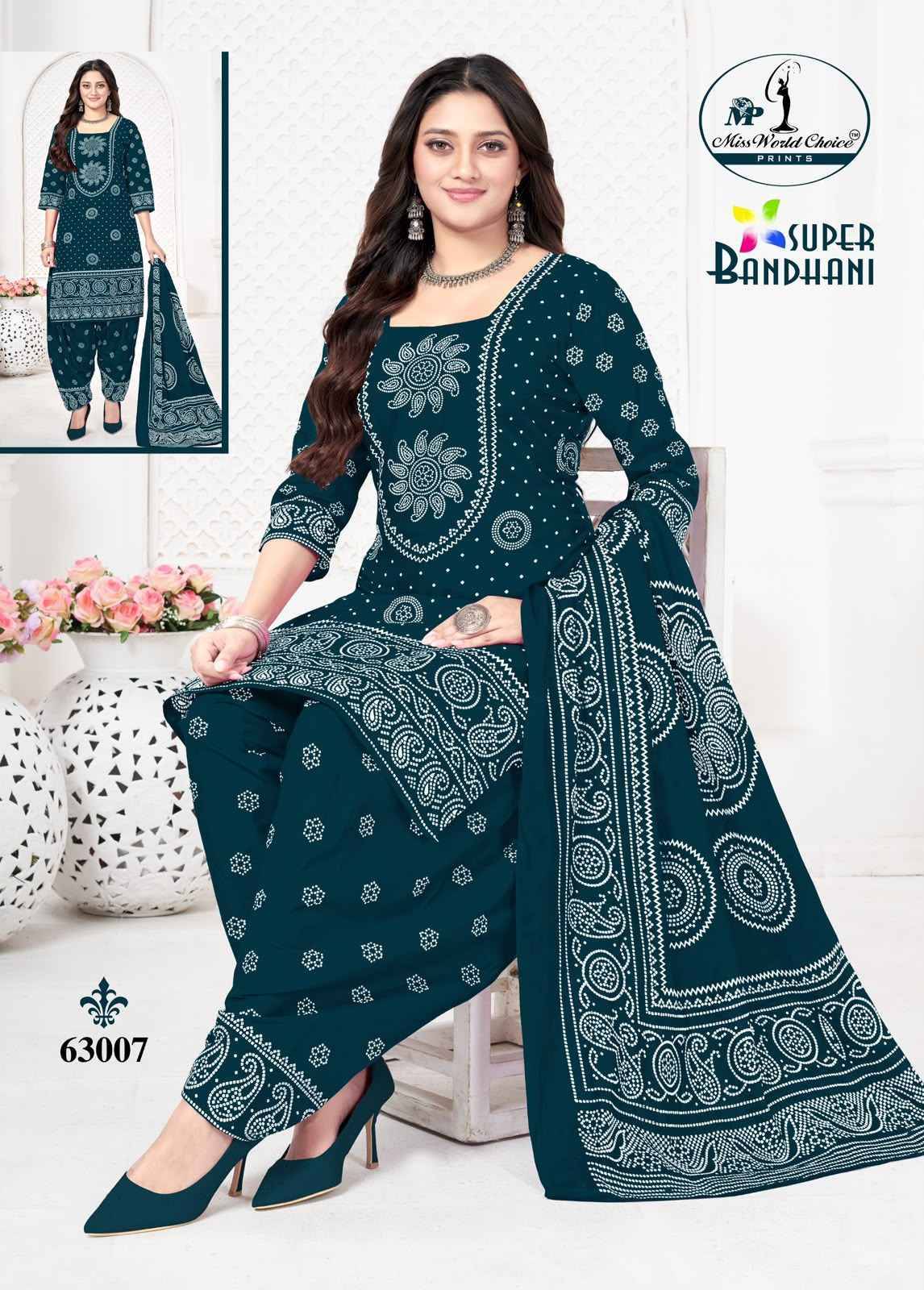 Miss World Choice Super Bandhani Vol 63 Cotton Salwar Suits 10 pcs Catalogue