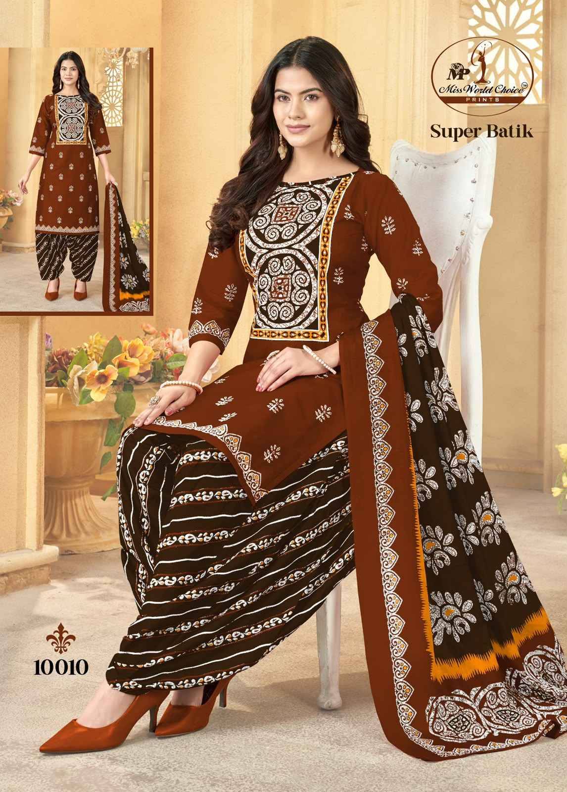 Miss World Choice Super Batik Vol 10 Cotton Dress Material 10 pcs Catalog