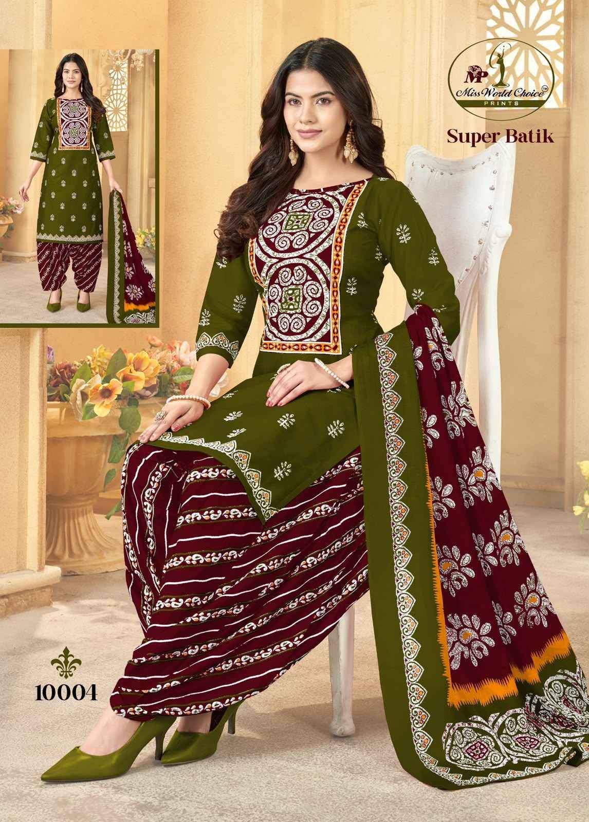 Miss World Choice Super Batik Vol 10 Cotton Dress Material 10 pcs Catalog